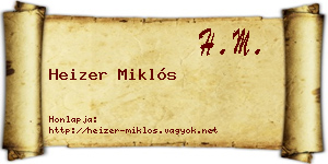 Heizer Miklós névjegykártya
